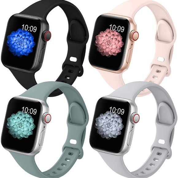New 4 Pack Slim Band Compatible with Apple Watch - Picture 1 of 3